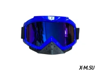 Очки зимние HETOSHI FJ05-2-3 (двойное стекло) цв. оправы Синий цв.стекла сине-розовый