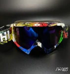 Очки зимние HETOSHI FJ04 (двойное стекло) цв. оправы Мультипринт цв.стекла Сине-розовый